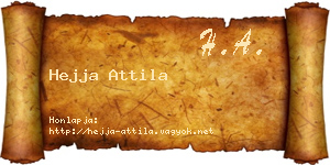 Hejja Attila névjegykártya